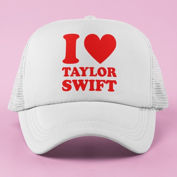 🆕I Love Taylor Swift White Foam Trucker Hat Mesh Snapback Cap - Picture 1 of 2